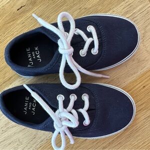 Janie and Jack Dark Blue Sneakers with White Laces
